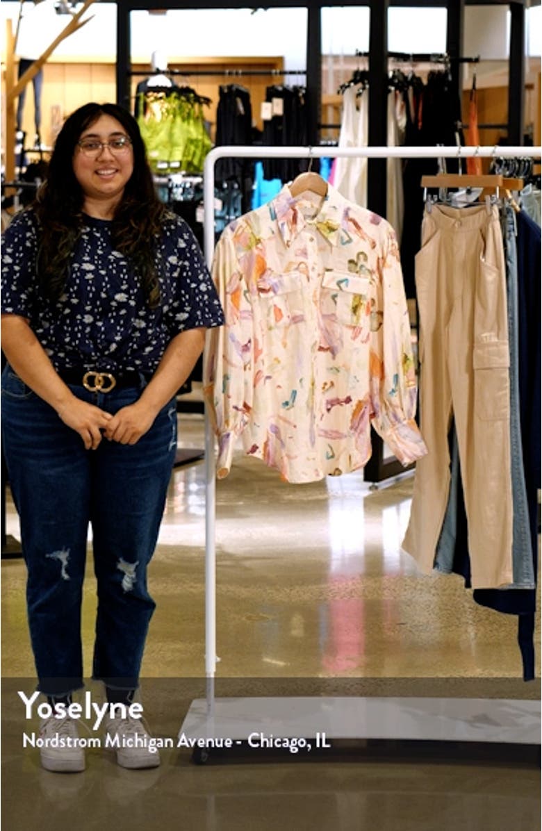 Annie Utility Floral Print Linen Button-Up Shirt, sales video thumbnail