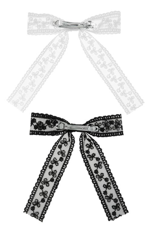 Bp. Pack Of 2 Lace Bow Hair Clips In Black- White