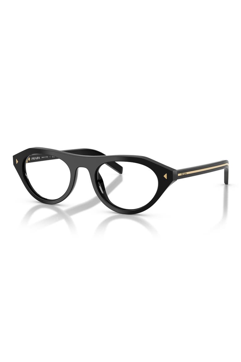 52mm Irregular Blue Light Blocking Glasses, Alternate, color, BLACK / CLEAR BLUE LIGHT