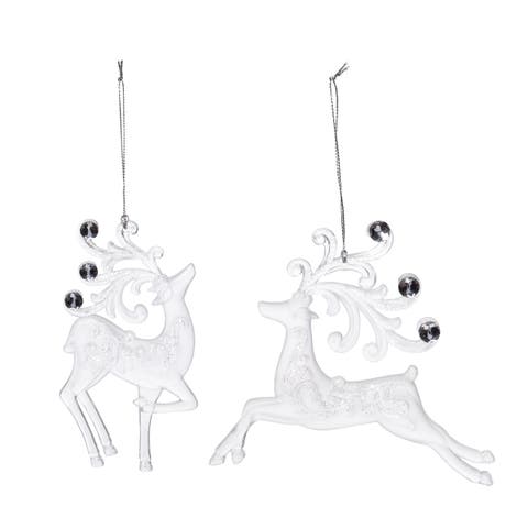 Playful Reindeer Ornaments A/2