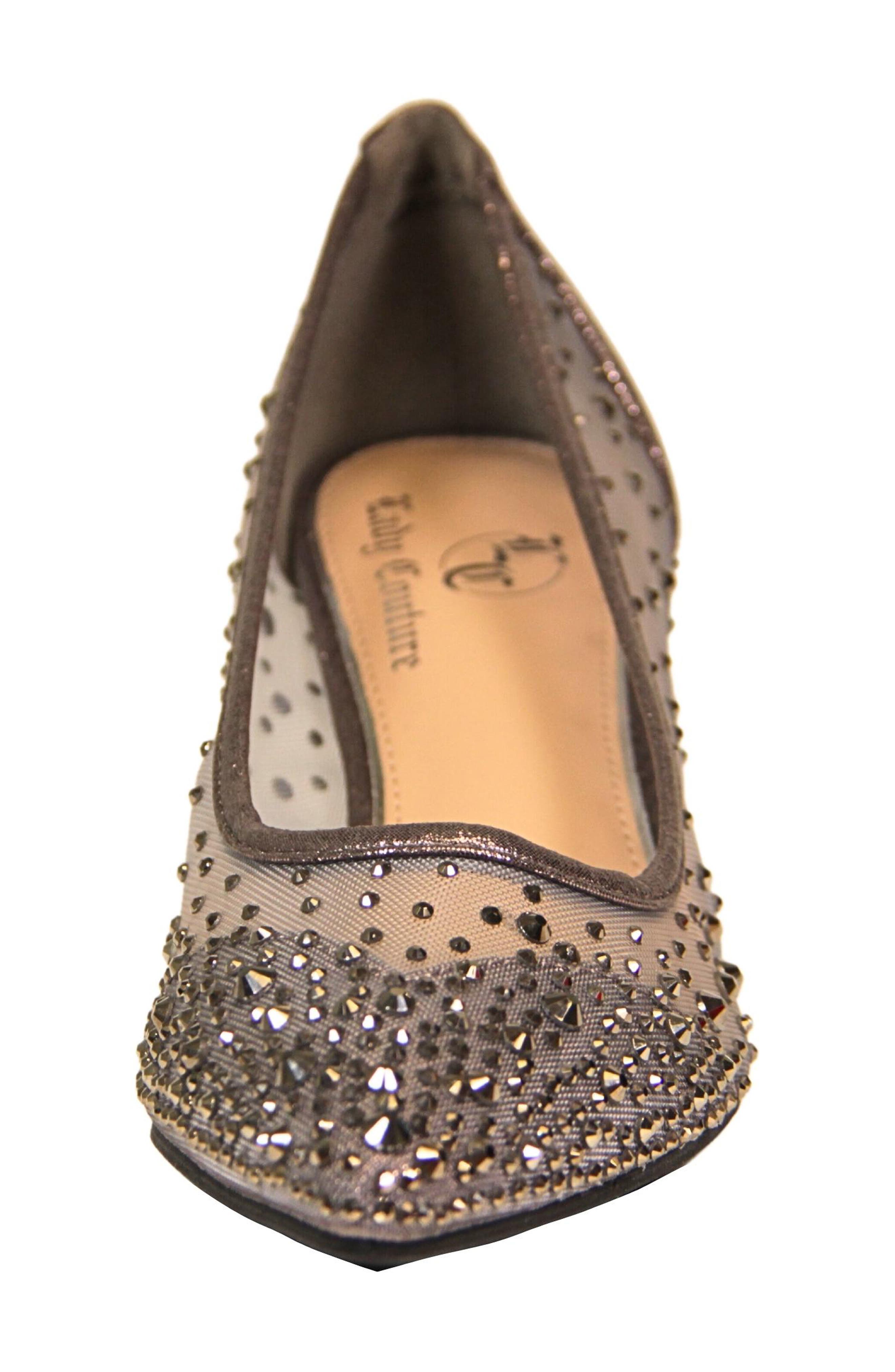 LADY COUTURE Rhinestone Kitten Heel Pump, Alternate, color, Pewter
