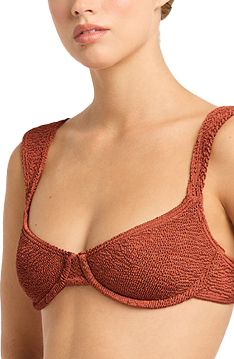 bond-eye Georgia Balconette Underwire Bikini Top, Alternate, color, Bronze Shimmer