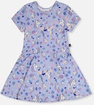 Deux par Deux Short Sleeve Unicorn Drop Waist Dress