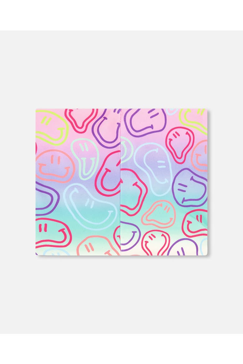 Girl Stretch Jersey Smileys Neck Tube, Alternate, color, Multicolored Printed Smileys