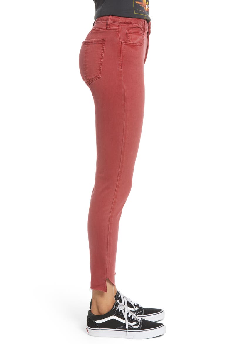Kate Raw Hem Crop Straight Leg Jeggings, Alternate, color, RED PEAR