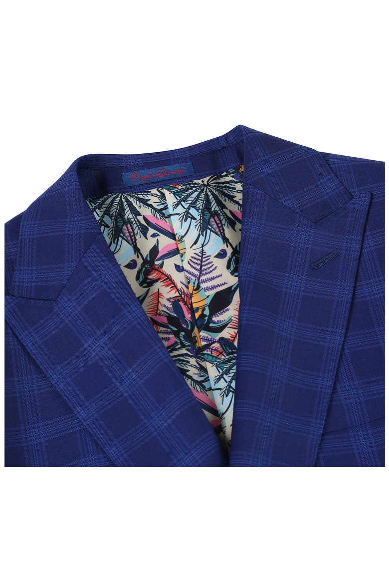Trim Fit Plaid Suit, Alternate, color, BLUE
