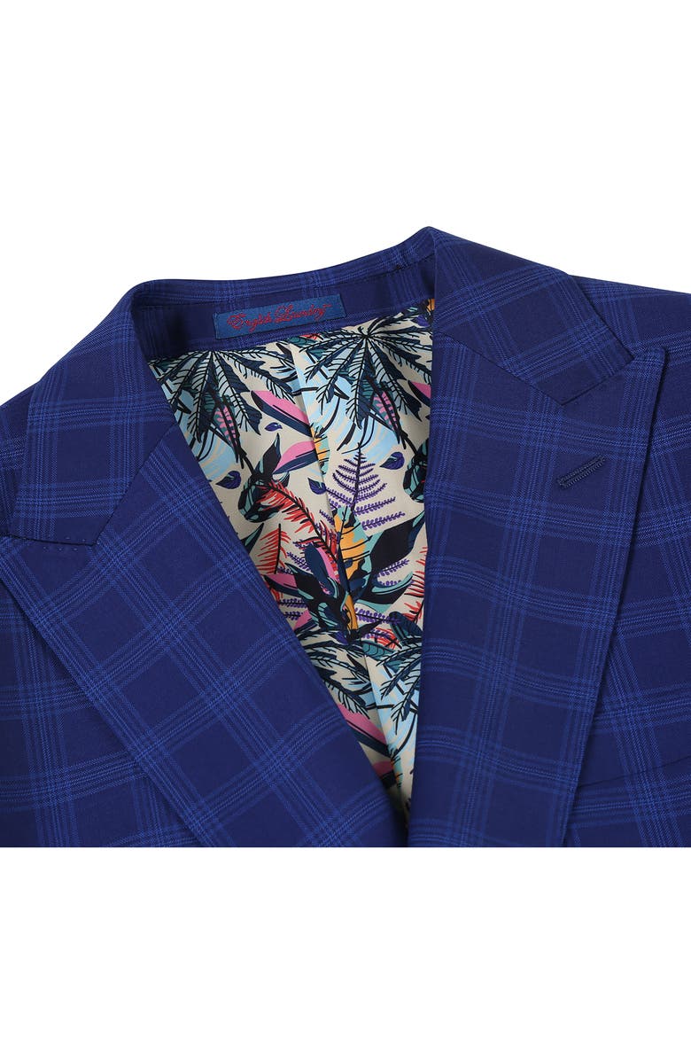 English Laundry Trim Fit Plaid Suit, Alternate, color, Blue