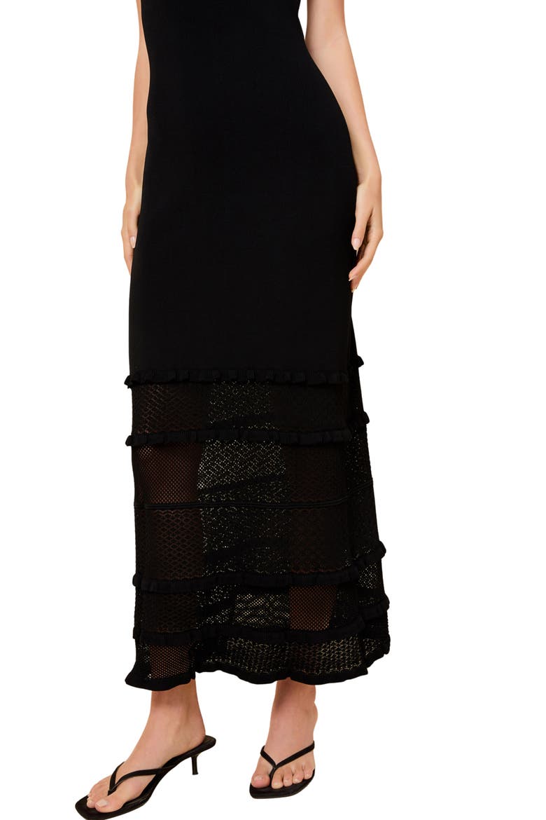 The Gabrielle Sleeveless Knit Maxi Dress, Alternate, color, NOIR