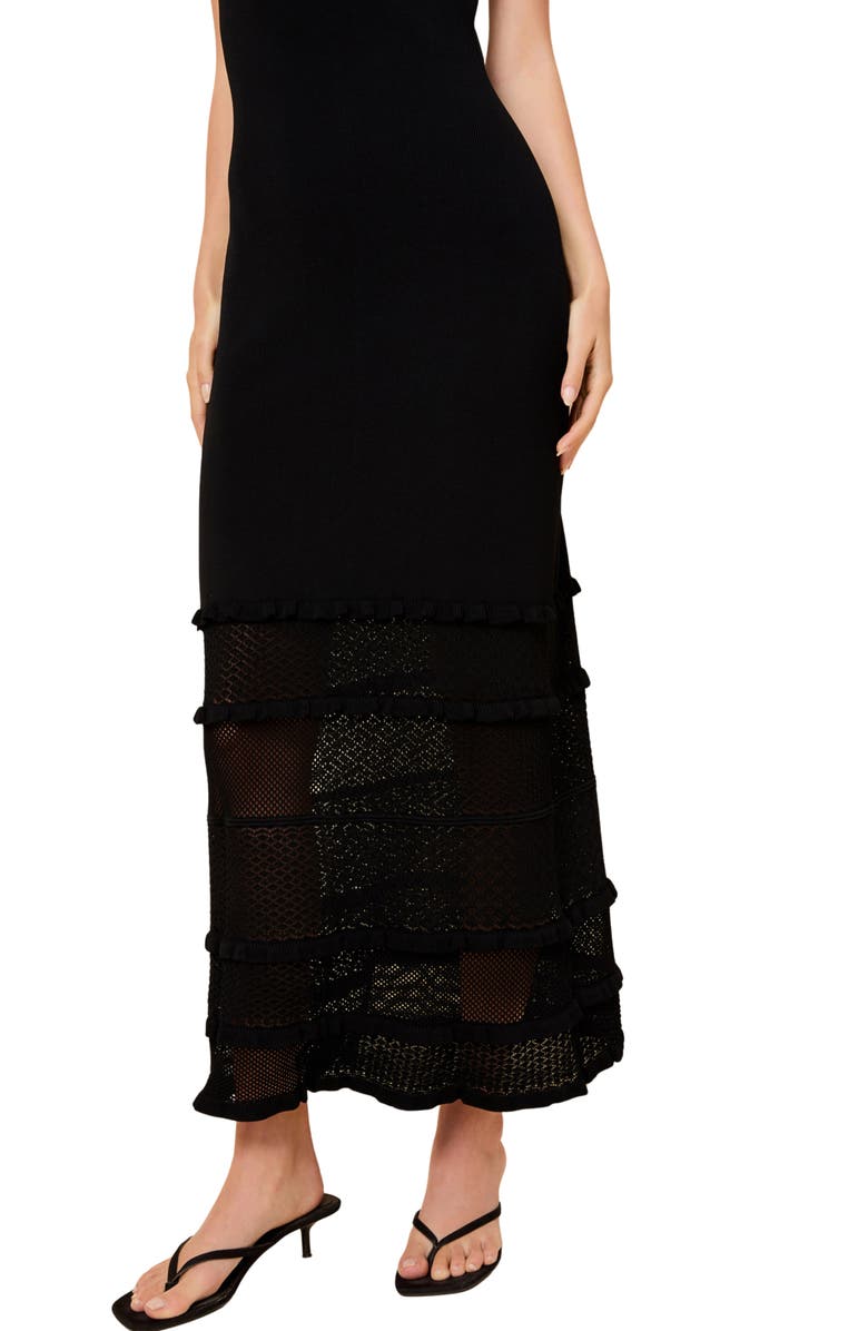 Solid & Striped The Gabrielle Sleeveless Knit Maxi Dress, Alternate, color, Noir