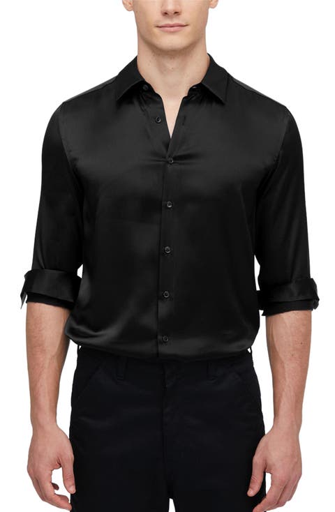 Women's Mulberry Silk Basic Mens Shirt