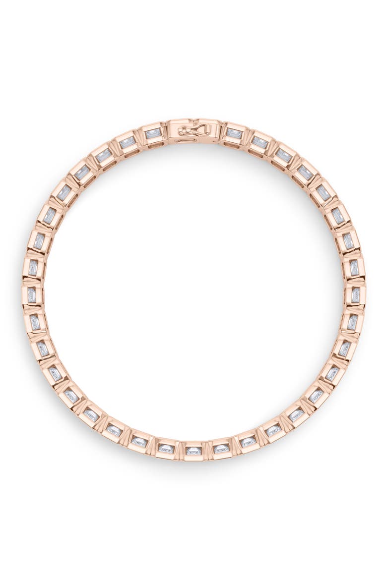Emerald Cut Lab Created Diamond Tennis Bracelet, Alternate, color, 18K ROSE GOLD