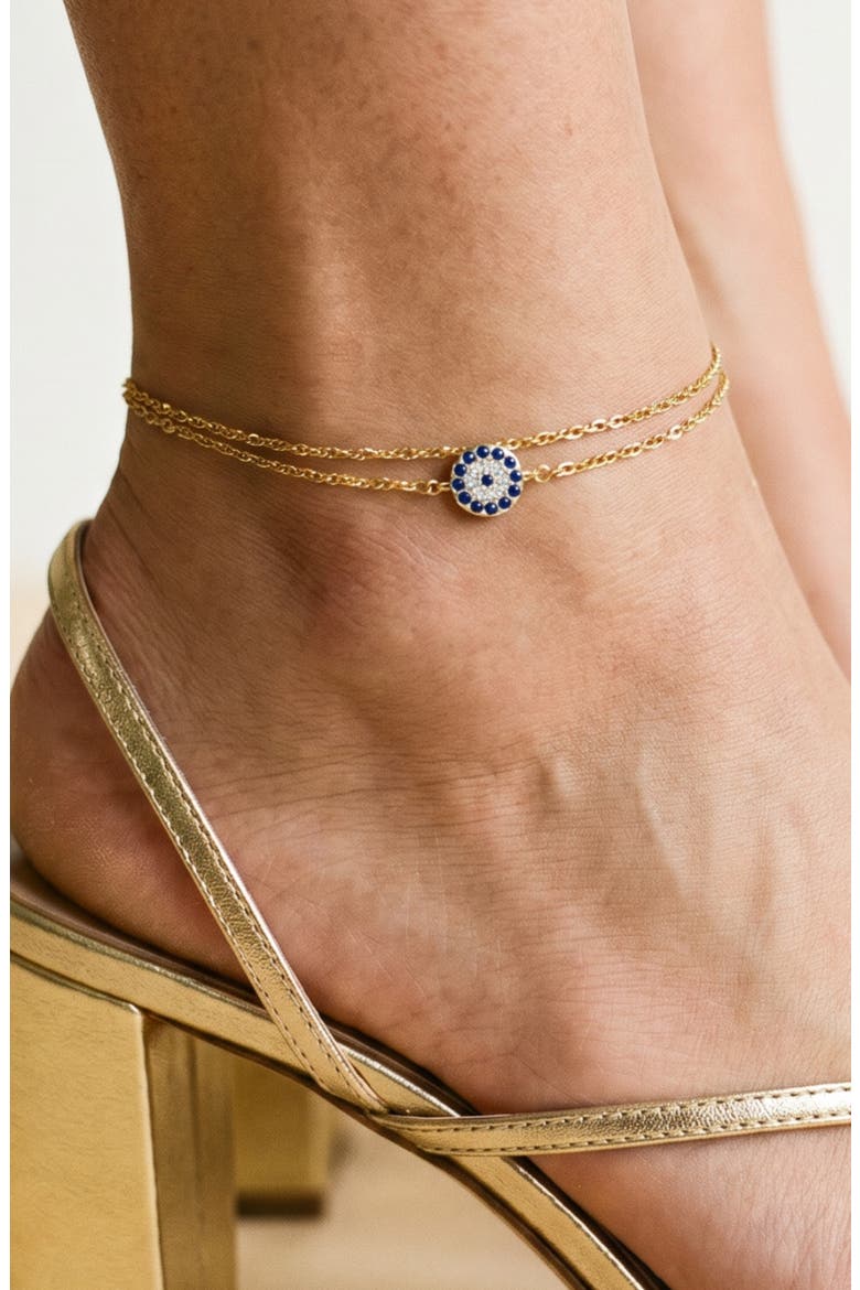 Mia Evil Eye Anklet, Alternate, color, GOLD