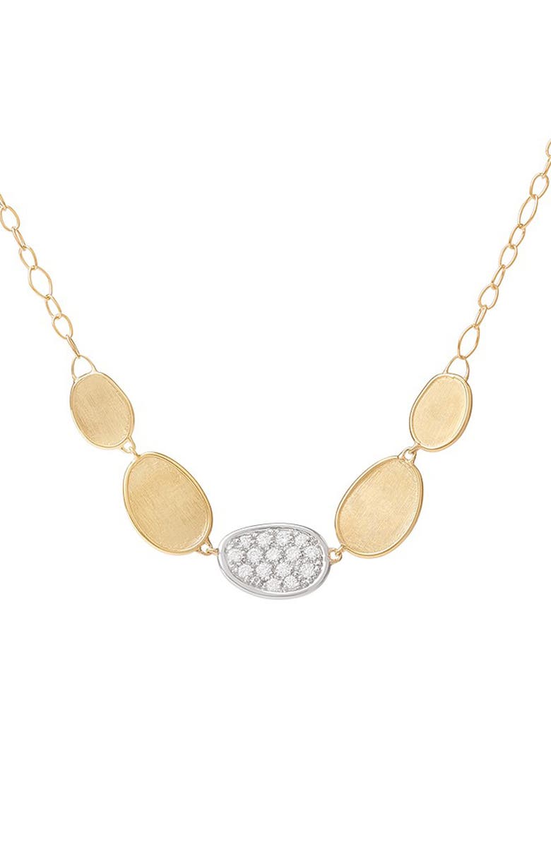 Marco Bicego Lunaria Frontal Necklace, Main, color, Yellow Gold