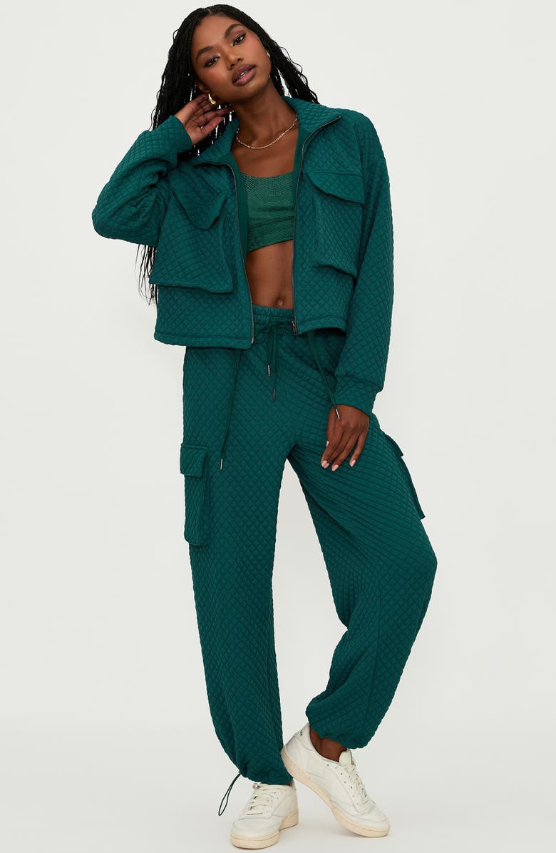 Beach Riot Starla Quilted Sweatpants, Alternate, color, Pine Quilt