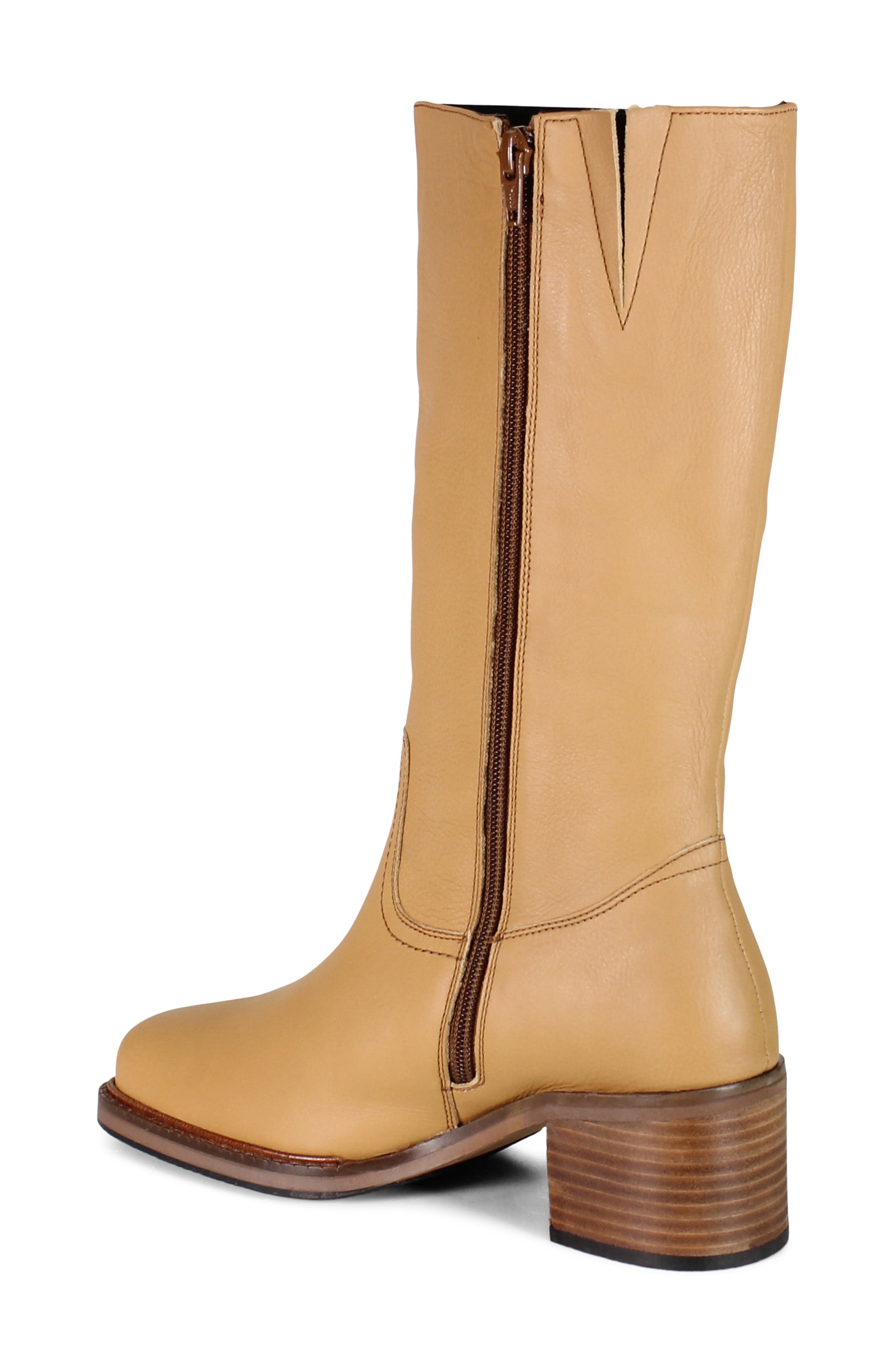 Soo Thing Leather Knee High Boot, Alternate, color, YELLOW