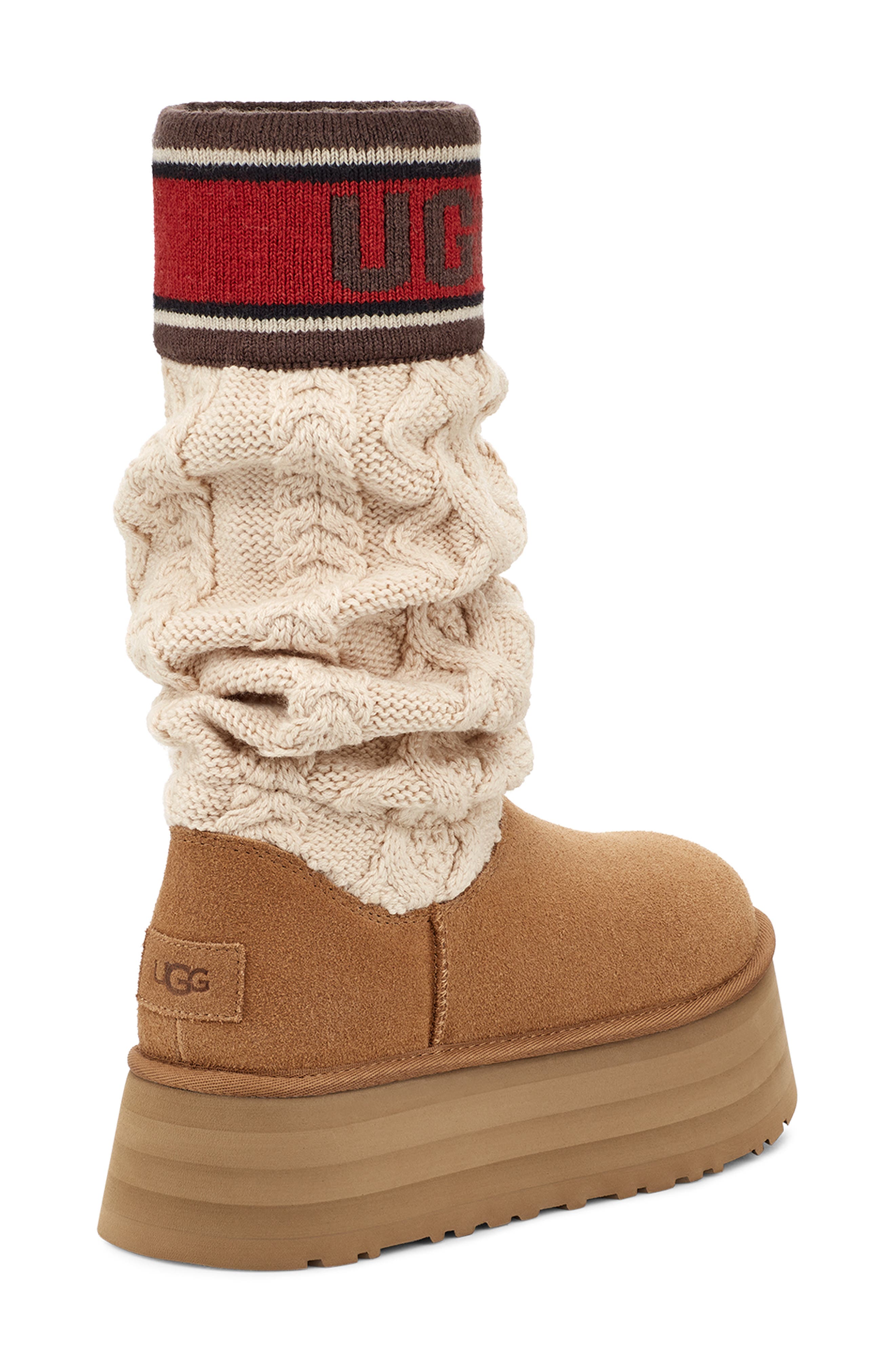 Classic Sweater Letter Boot, Alternate, color, CHESTNUT