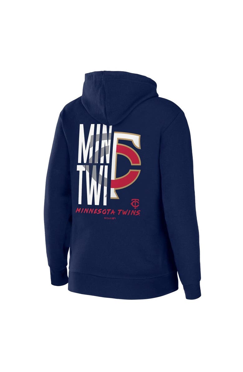 WEAR by Erin Andrews Women's WEAR by Erin Andrews Navy Minnesota Twins Sponge Fleece Full-Zip Hoodie, Alternate, color, Navy