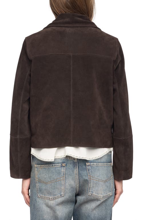 Zadig & Voltaire Lessa Heavy Suede Jacket In Brown