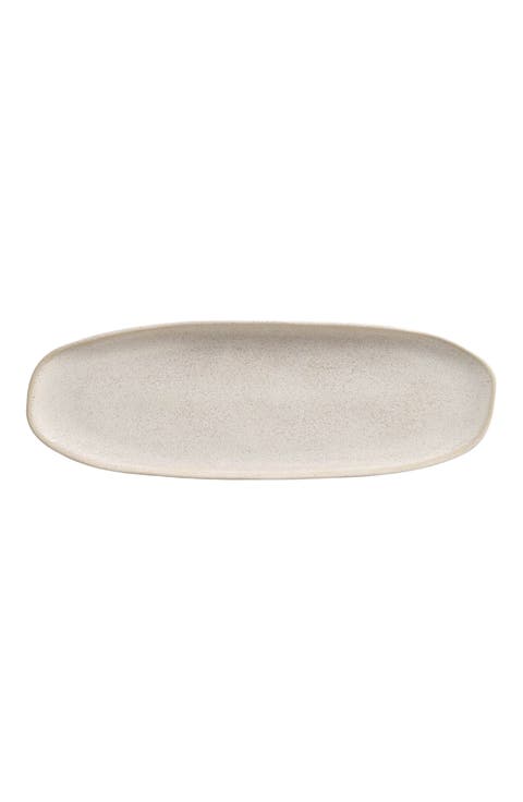 Shallow Organic Oval Platter Large Set of 4