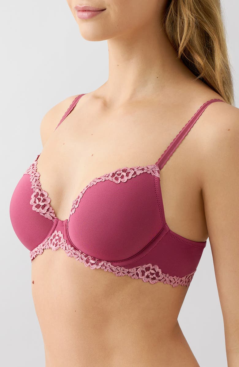 b.tempt'd by Wacoal Future Foundation Underwire Lace Trim Contour Bra, Alternate, color, Dry Rose