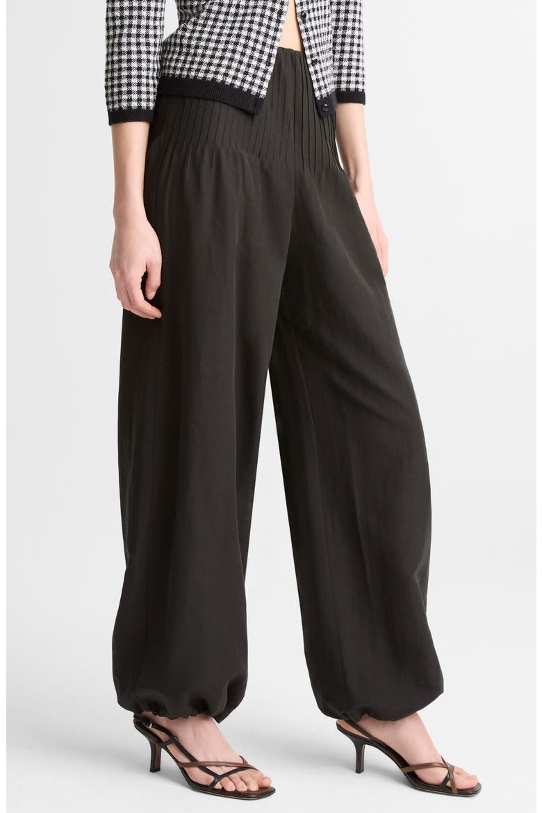 Pintuck Detail Balloon Pants, Alternate, color, BLACK