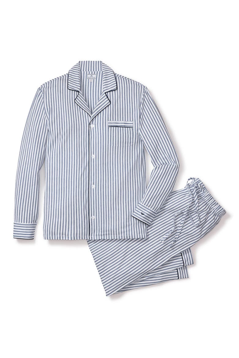 French Ticking Classic Pima Cotton Pajamas, Alternate, color, NAVY