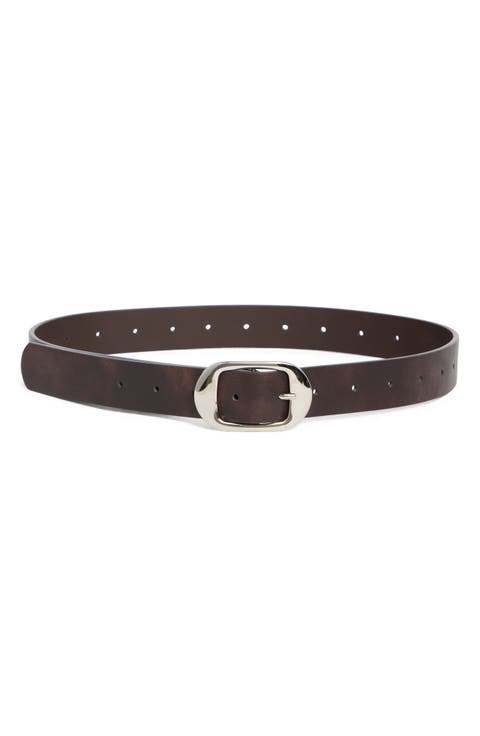 Perforated Reversible Faux Leather Belt