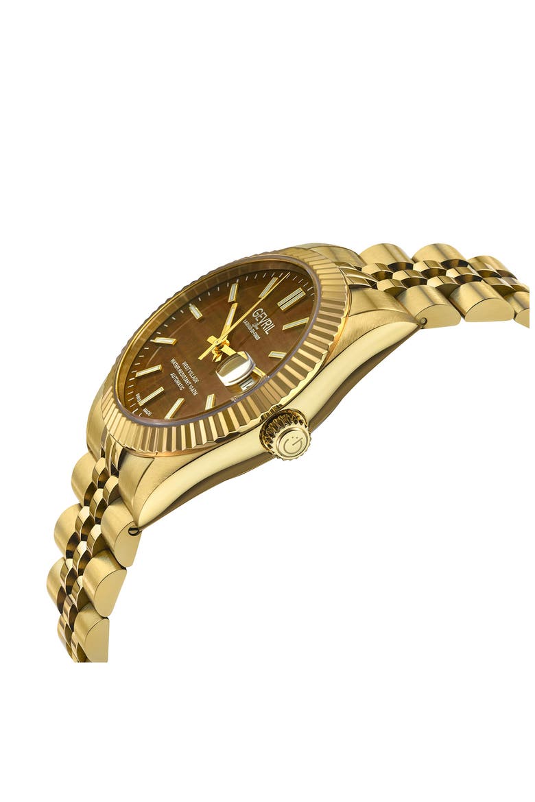 West Village Automatic Bracelet Watch, 40mm, Alternate, color, GOLD