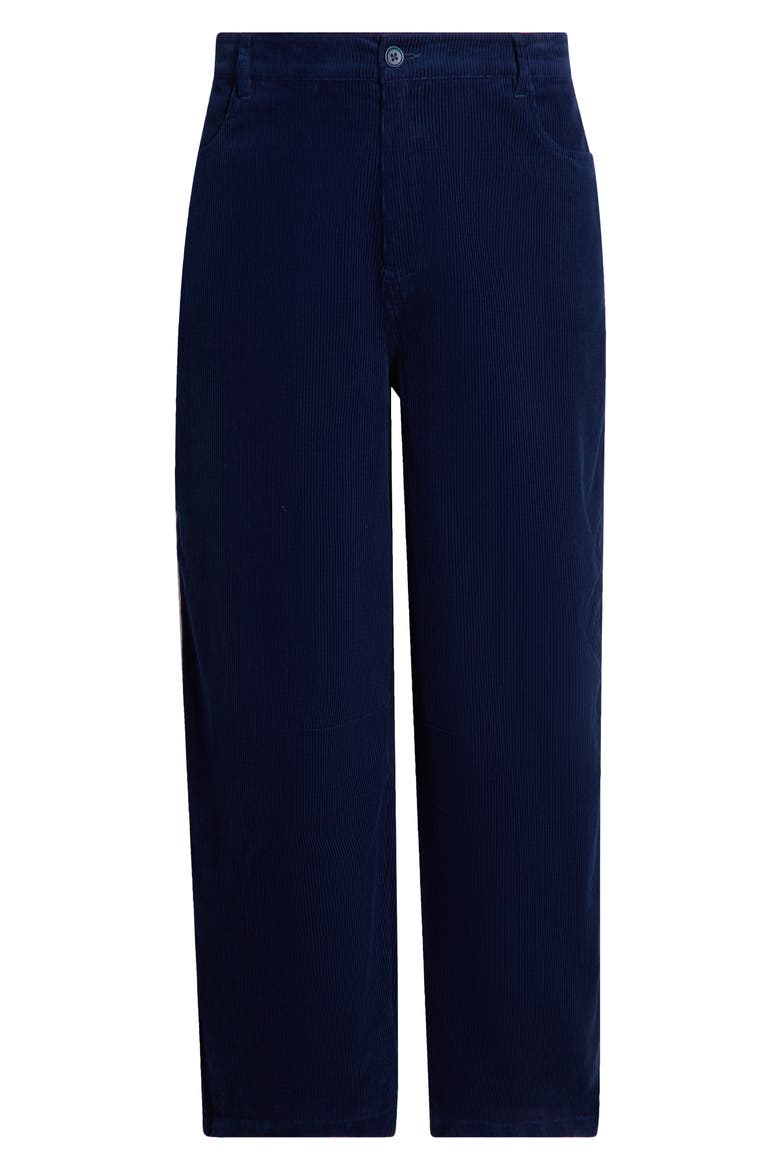 Avens Organic Cotton Corduroy Crop Barrel Leg Pants, Alternate, color, SEA CAVE