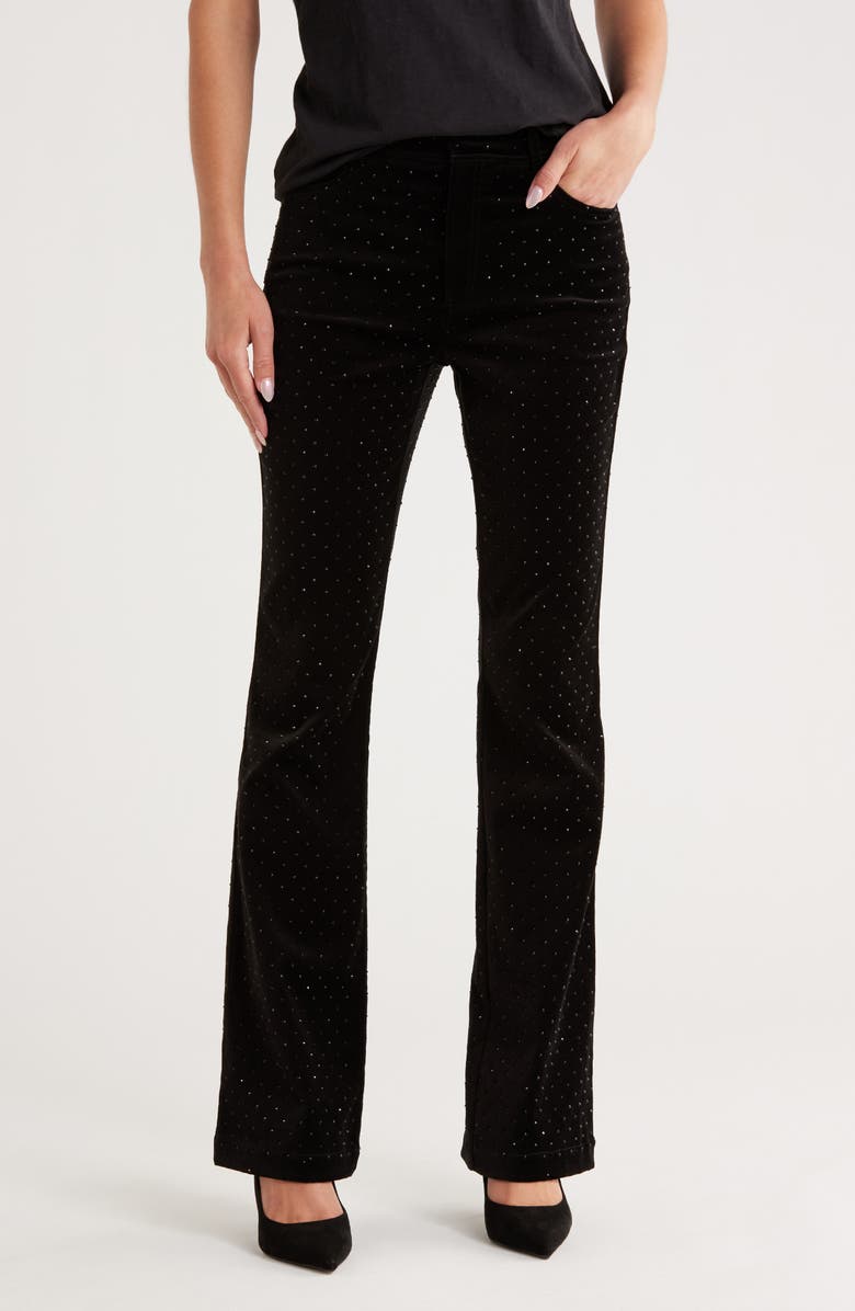 Cinq à Sept Ditsy Shailene Sequined Velvet Pants, Main, color, Black