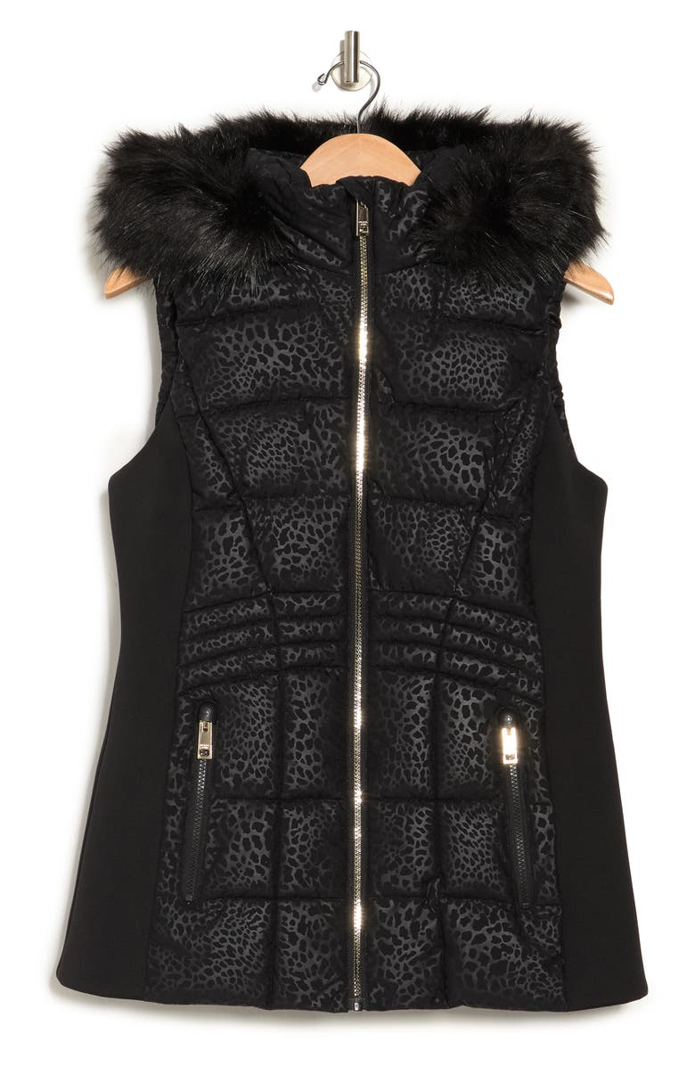 Michael Kors Faux Fur Trimmed Hooded Vest, Alternate, color,