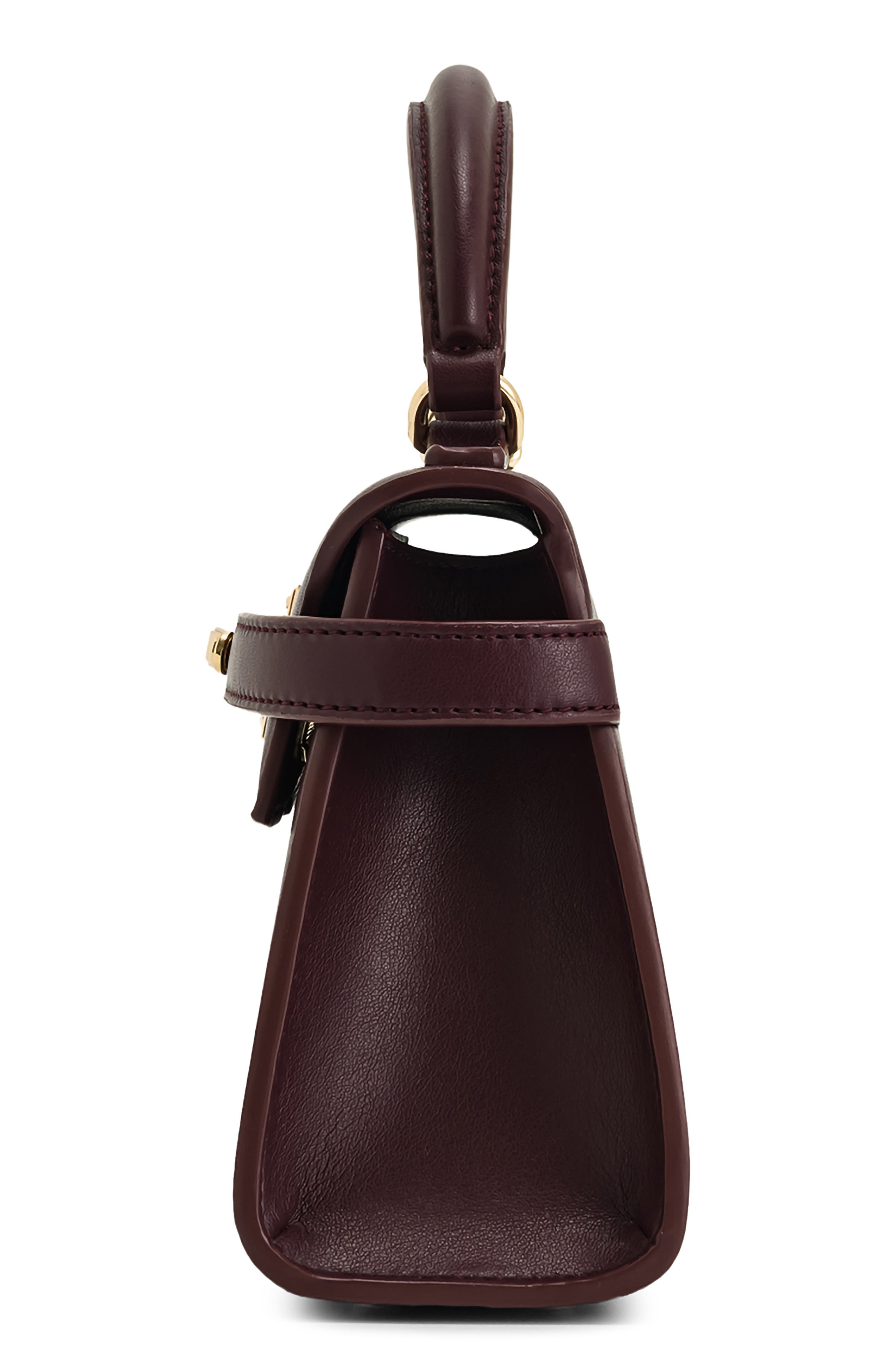 JW PEI Elise Faux Leather Top Handle Bag, Alternate, color, Deep Burgundy