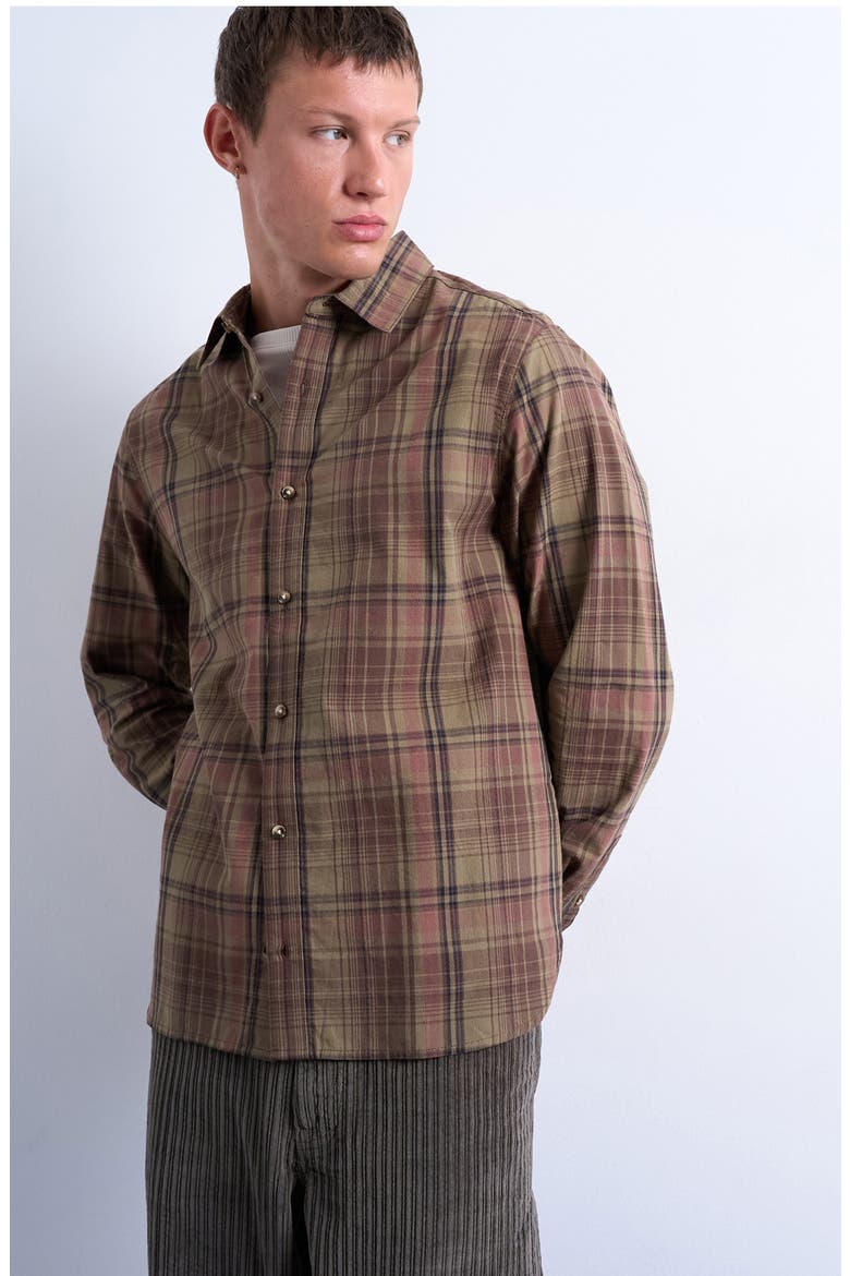 Plaid Cotton Poplin Button-Up Shirt, Alternate, color, MEDIUM GREEN