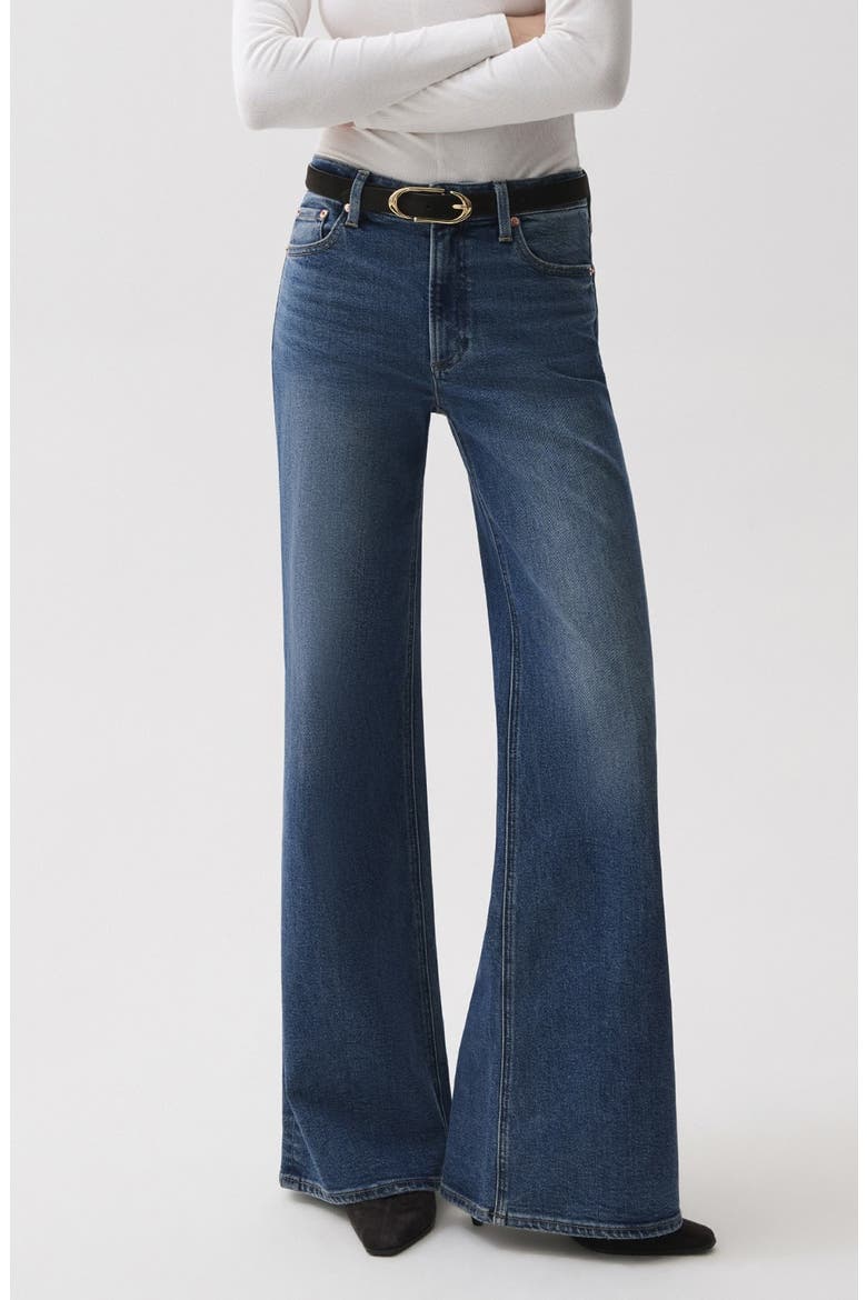 Vivian High Waist Wide Leg Petite Jeans, Main, color, BLUE DEPTHS