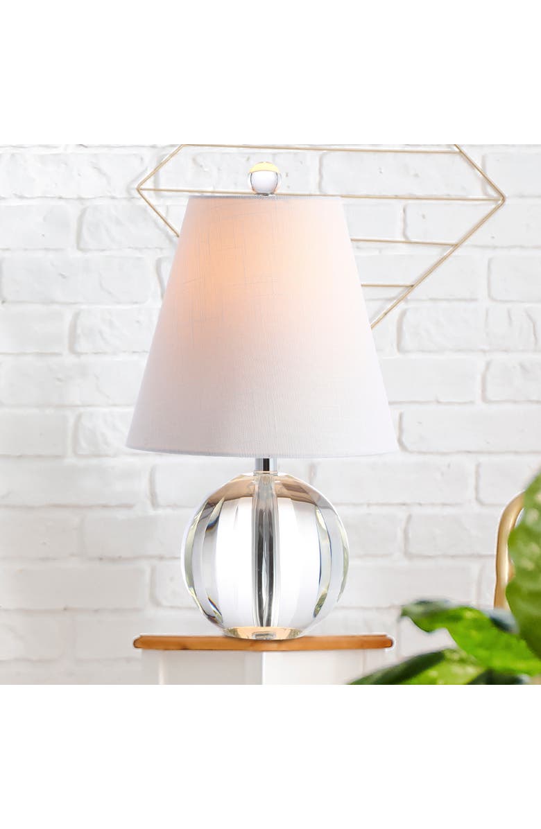 JONATHAN Y Goddard Crystal Ball/Metal LED Table Lamp, Main, color, Clear