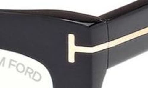 Tom Ford 55mm Rectangular Blue Light Blocking Glasses In Black