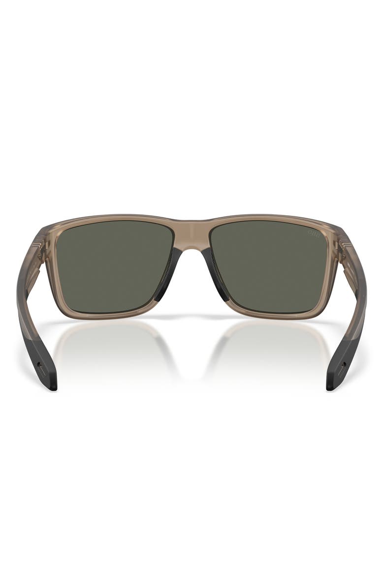 Costa Del Mar Broadbill II 58mm Polarized Rectangular Sunglasses, Alternate, color, Matte Brown Smoke / Gray 580G