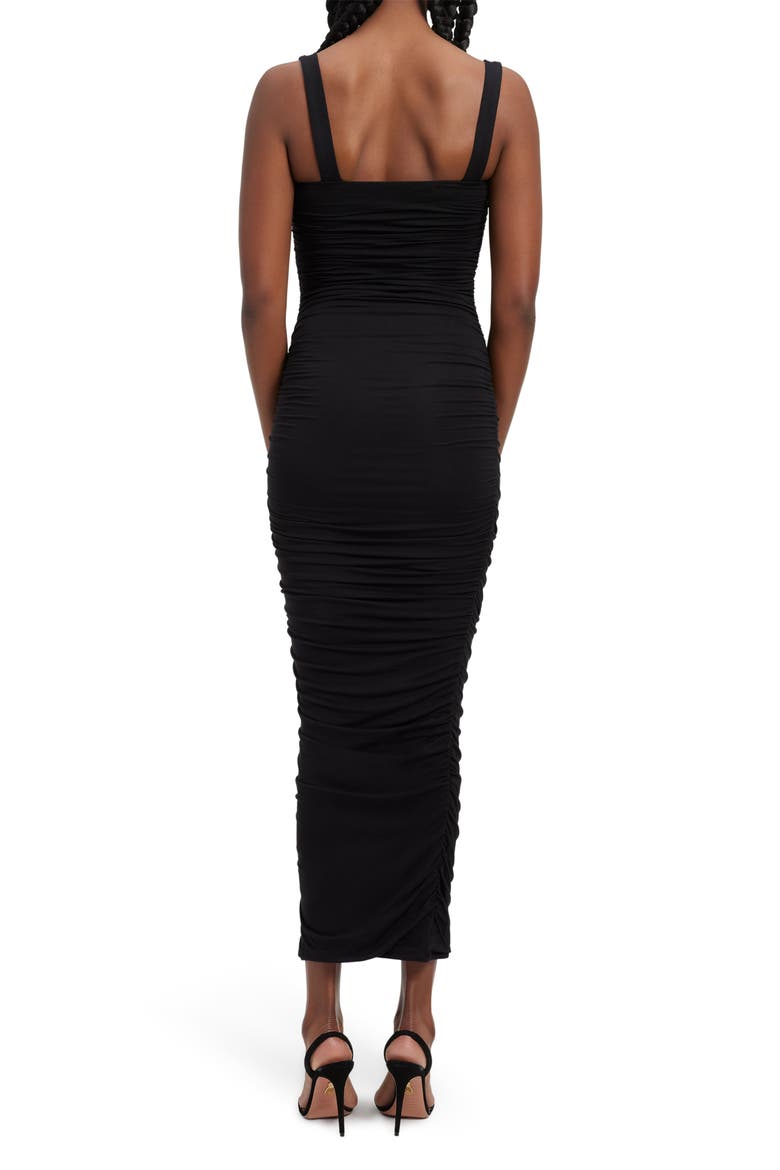 Ruched Maxi Dress, Alternate, color, BLACK