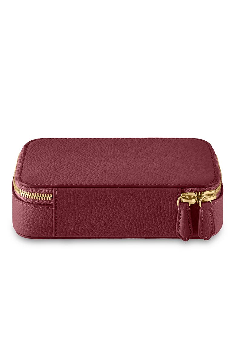 Leather Jewellery Case, Alternate, color, Plum Red