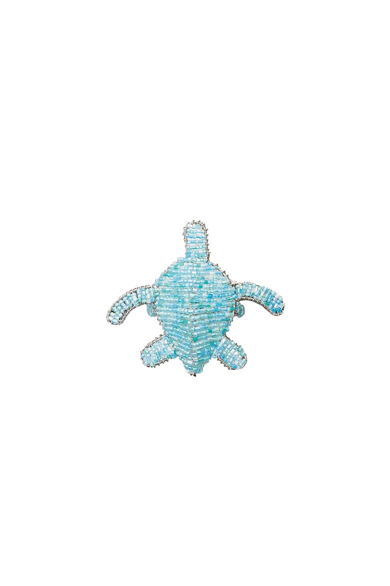 Beaded Turtle Napkin Ring, Alternate, color, Blue