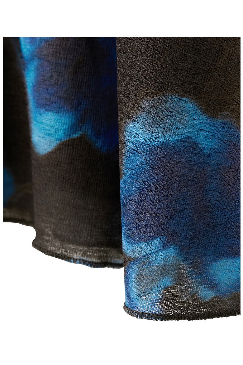 Asymmetrical Printed Mesh Skirt, Alternate, color, BROWN
