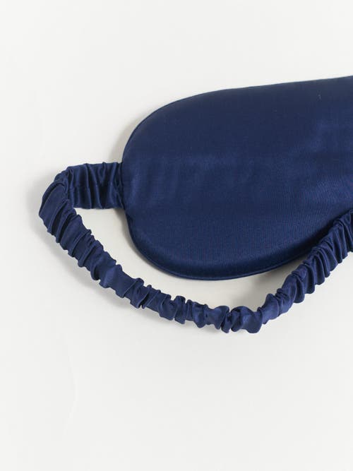 Lost Pattern Nyc Silk Sleep Eye Mask In Blue