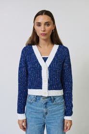 Central Park West Allie Cropped Chunky Cardigan