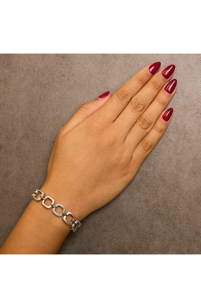 Haus of Brilliance Silver Diamond Accent Open Box Link Bracelet, Alternate, color, Yellow