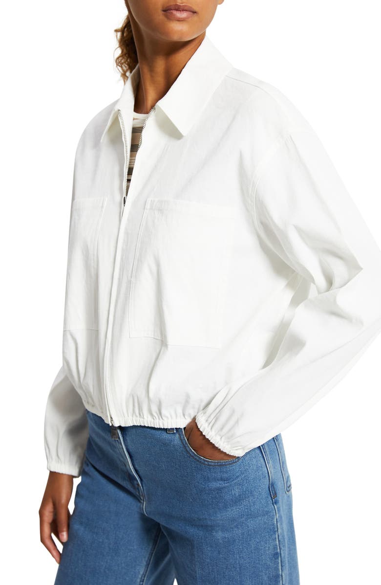 Theory Pocket Linen Blend Bomber Jacket, Alternate, color,
