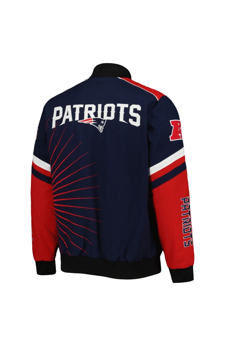 G-III SPORTS BY CARL BANKS Men's G-III Sports by Carl Banks Navy New England Patriots Extreme Redzone Full-Snap Varsity Jacket, Alternate, color, 
