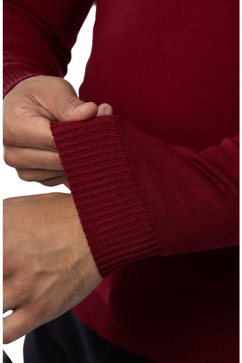 V-Neck Rib Knit Sweater, Alternate, color, OXBLOOD