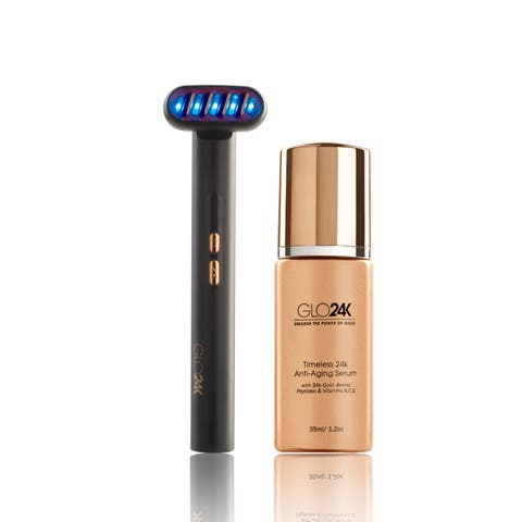 6-IN-1 Beauty Therapy Wand for the Face, Eyes & Neck and Timeless 24k Anti-Aging Serum