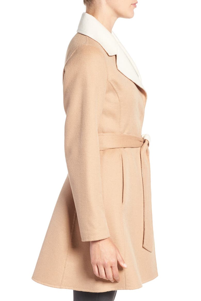 double face walking coat, Alternate, color, CAMEL/ CREAM
