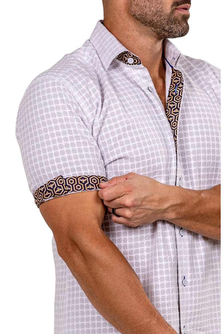 Galileo Marthy Short Sleeve Button-Up Shirt, Alternate, color, GREY